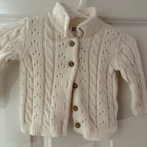 Oshkosh Baby Girl Cozy Cream Cable Knit Kids Cardigan 0-3 Months